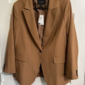 Banana Republic Sculpted Suit Blazer in Camel/Brown. NWT 14 Petite